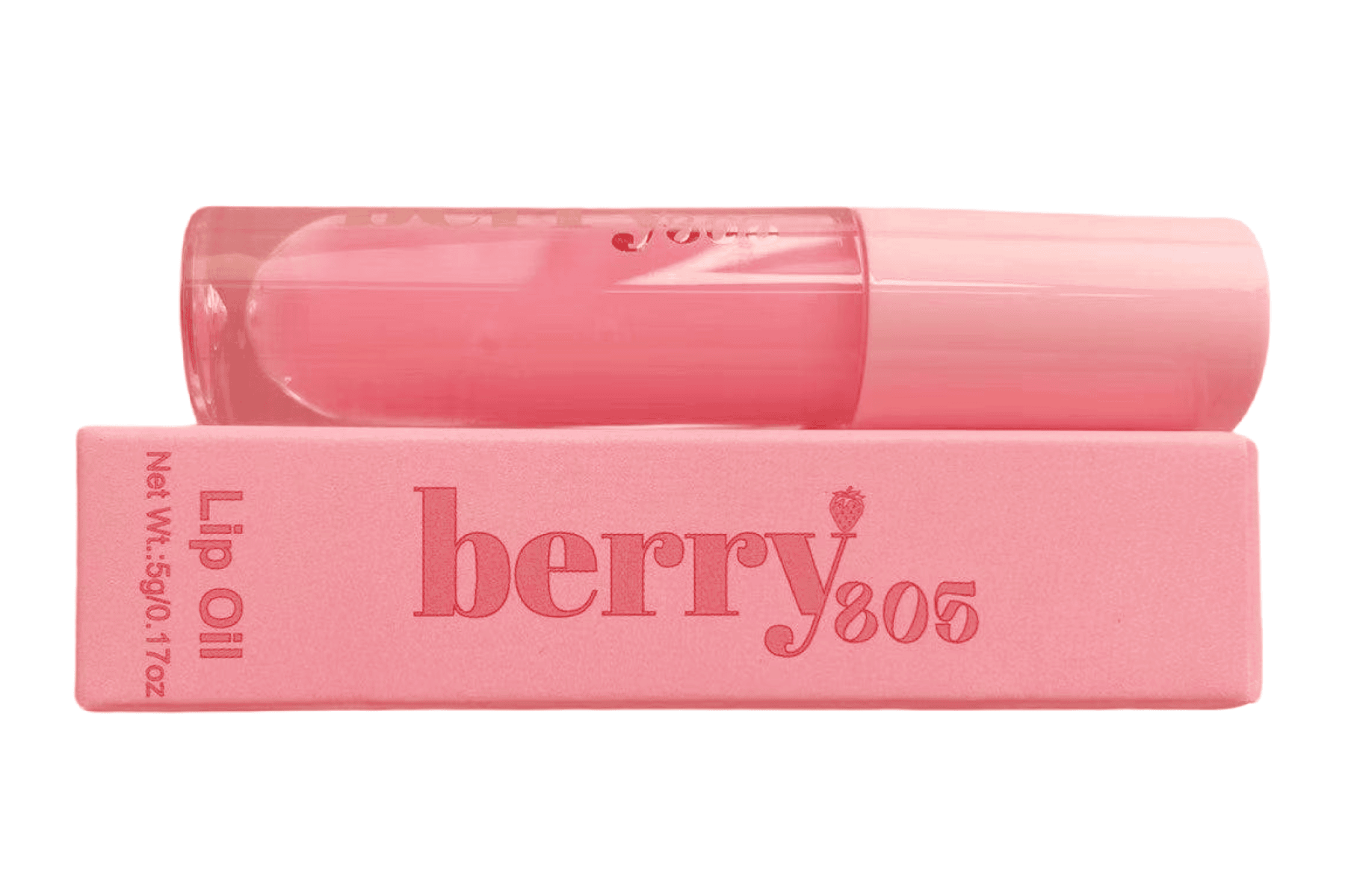 pink lip oil on top of pink package that says berry 805